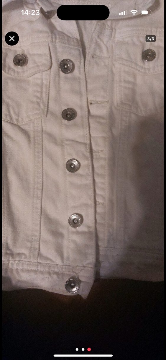 Kız çocuk beyaz kot ceket 6-7 yaş - Görsel 3