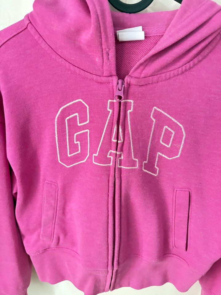 GAP orijinal Kız Çocuk Pembe Fermuarlı Sweatshirt - Görsel 2