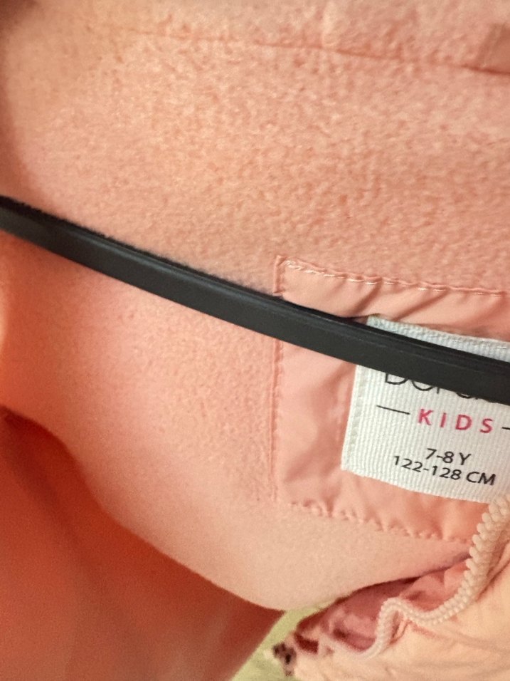 Kız Çocuk Pembe Kapüşonlu Fermuarlı Yelek - Görsel 4