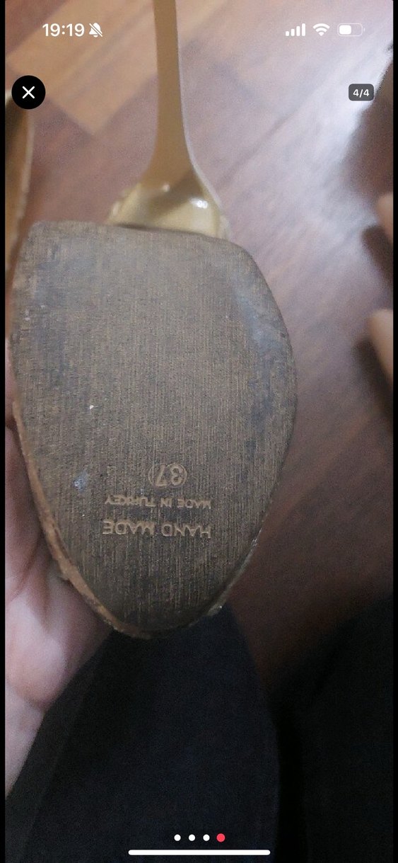 Bej Yılan Desenli sertaç delibaş tasarım el yapımı ayakkabı yeni - Görsel 4