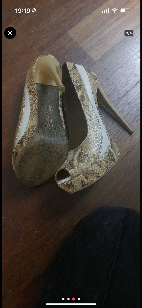 Bej Yılan Desenli sertaç delibaş tasarım el yapımı ayakkabı yeni - Görsel 3