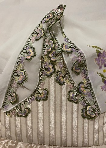 Mekik oyalı makine nakışlı namaz örtüsü - Görsel 2