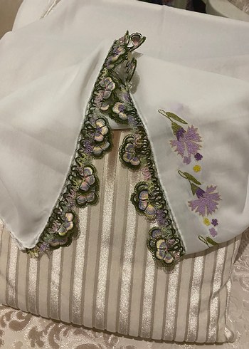 Mekik oyalı makine nakışlı namaz örtüsü - Görsel 4