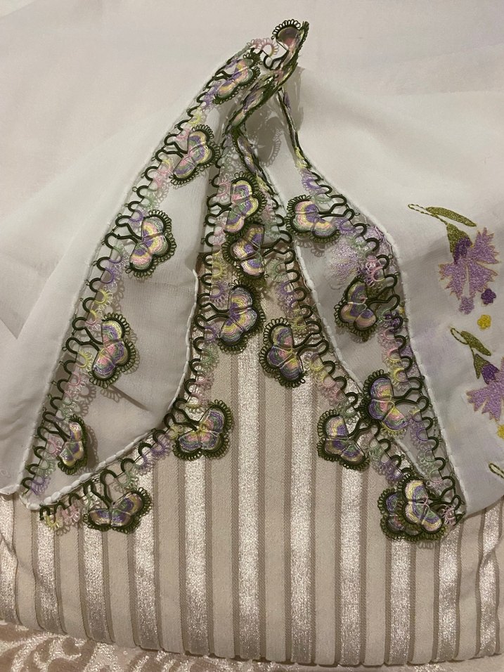 Mekik oyalı makine nakışlı namaz örtüsü - Görsel 2