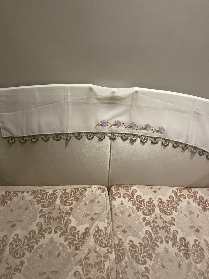 Mekik oyalı makine nakışlı namaz örtüsü - Görsel 3