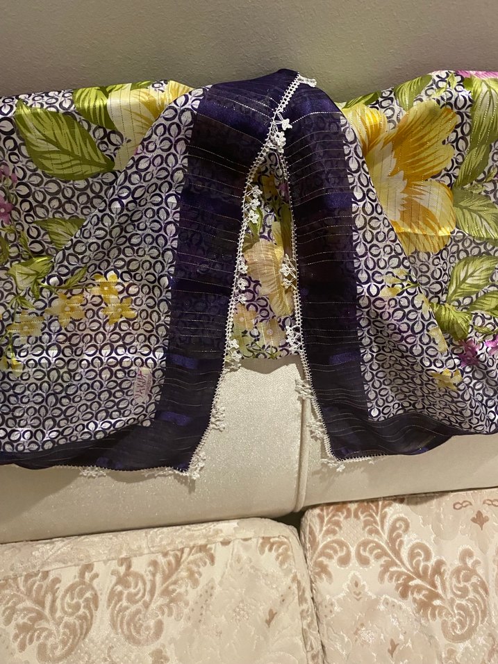 95 95kare oyalı çeyizlik yazma fular olarak da kullanılabilir - Görsel 4