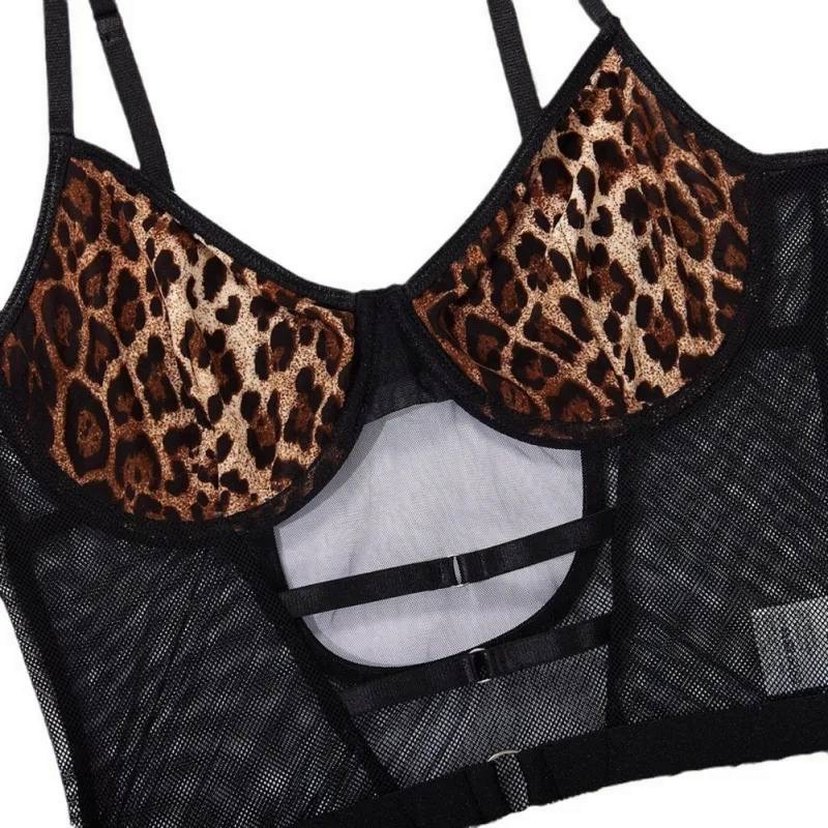 Leopar Desenli Kadın Bodysuit - Görsel 4