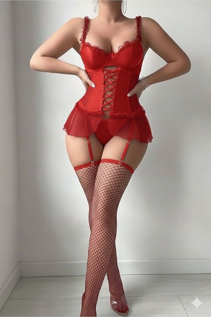 Derili Kırmızı Jartiyer - Görsel 4