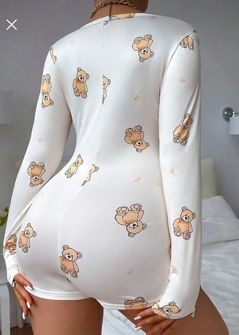 Kadın Leopar Desenli Uzun Kollu Tulum - Görsel 6