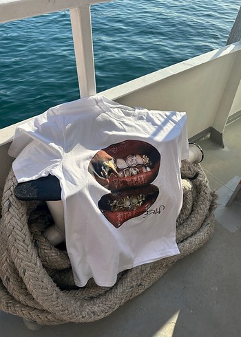 Gri Baskılı Oversize Erkek Tişört - Görsel 2