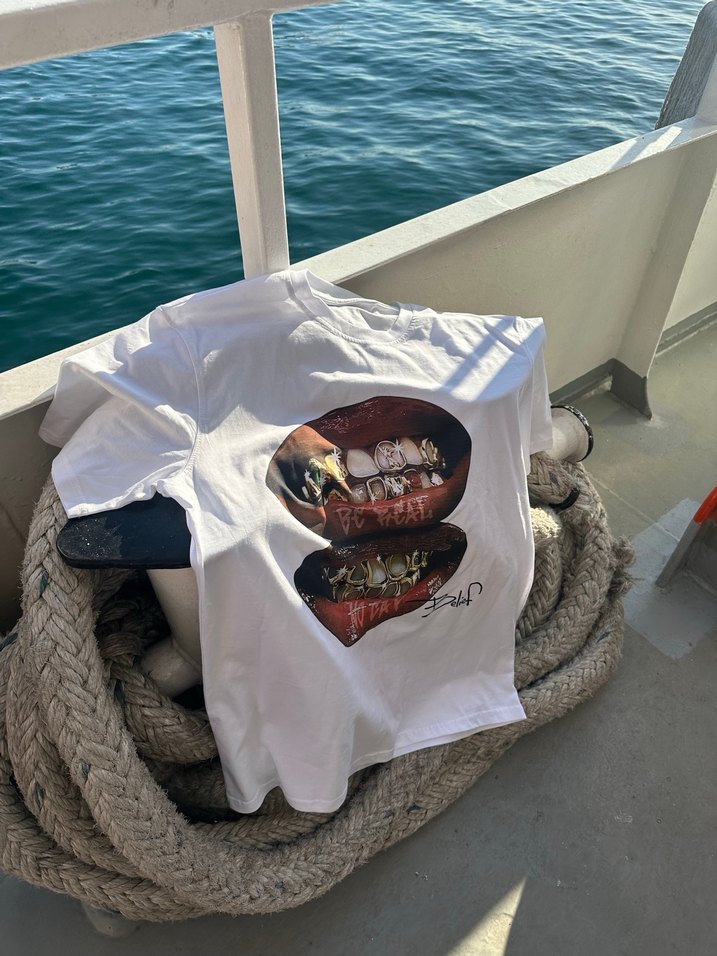 Gri Baskılı Oversize Erkek Tişört - Görsel 2