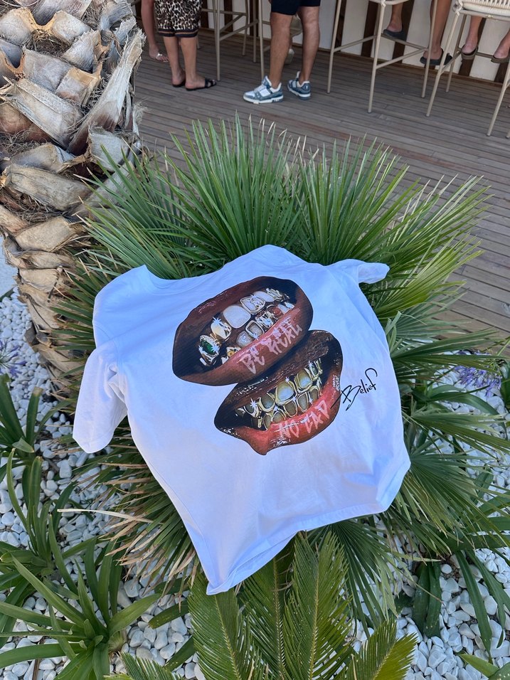 Gri Baskılı Oversize Erkek Tişört - Görsel 5