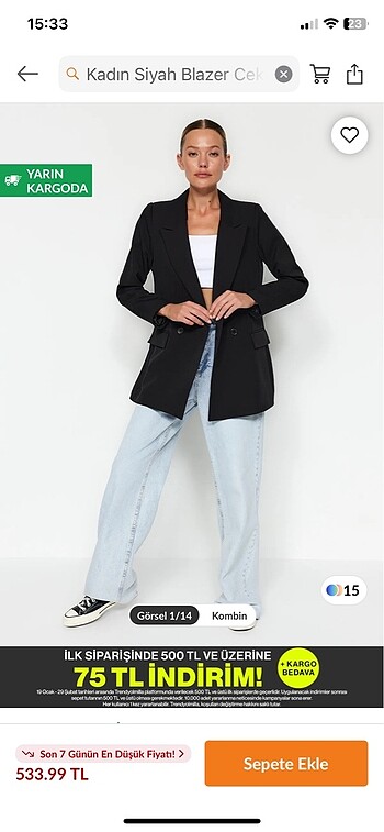 Siyah blazer ceket