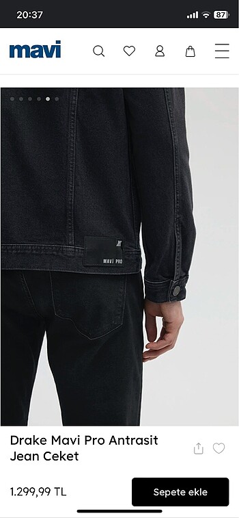 s Beden Mavi Black Pro Jean Ceket