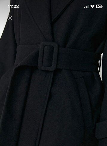 Zara Oversize Kemerli Yünlü Kaşe Kaban