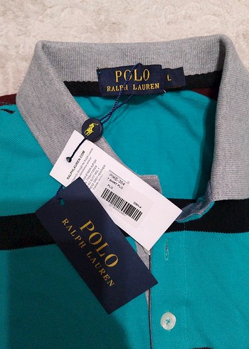 Turkuaz Çizgili Erkek Polo Tişört - Görsel 2