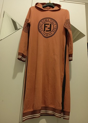 Uzun Kollu Zincir Detaylı Kahverengi Tunik - Görsel 3