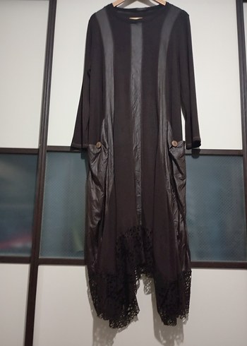 Uzun kahve rengi Gotik Kadın Elbise - Görsel 3