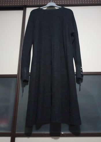 Uzun Kollu Siyah Örgü Triko Elbise - Görsel 3