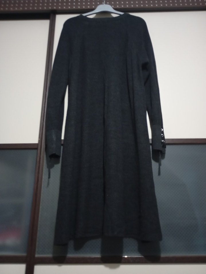 Uzun Kollu Siyah Örgü Triko Elbise - Görsel 3