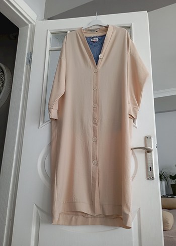 Bej Uzun Kollu Salaş Kadın kap - Görsel 3