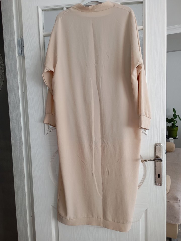 Bej Uzun Kollu Salaş Kadın kap - Görsel 4