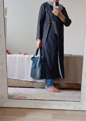 xxl Beden siyah Uzun trençkot kap