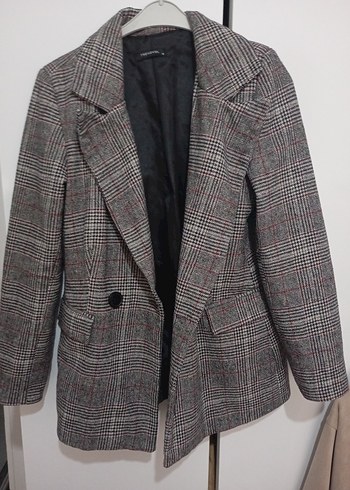 Düğmeli Gri Kadın Blazer Ceket - Görsel 4