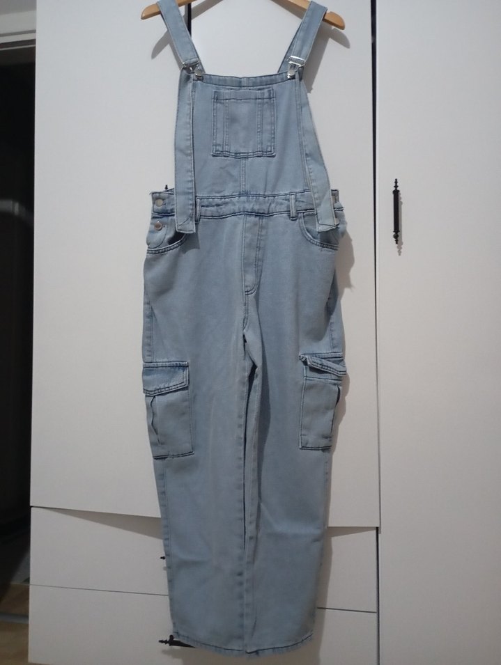 Kızlar için Kot Askılı Tulum - Görsel 2