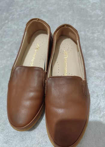 Deri Bej Kadın Dolgu Topuk Babet - Görsel 3