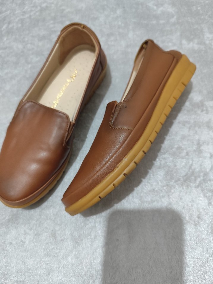 Deri Bej Kadın Dolgu Topuk Babet - Görsel 4