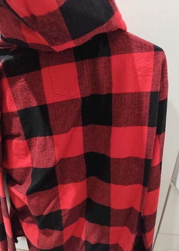 Kırmızı Siyah Ekose Fermuarlı Sweatshirt - Görsel 2