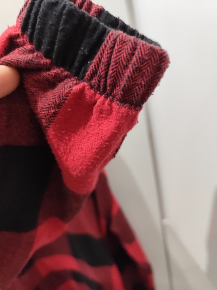 Kırmızı Siyah Ekose Fermuarlı Sweatshirt - Görsel 5