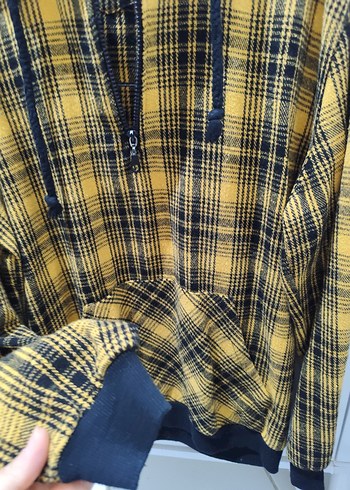 Düğmeli Sarı Ekose Midi Hamile Eteği - Görsel 3