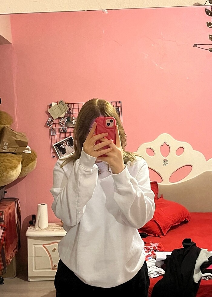 Hm beyaz sweat l beden - Görsel 2