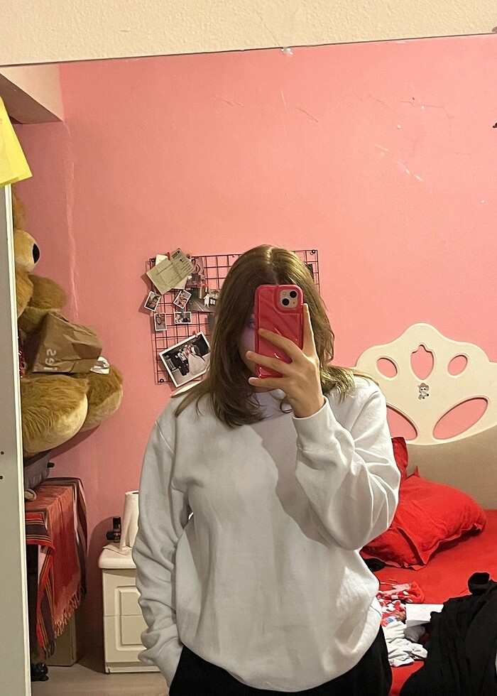 Hm beyaz sweat l beden - Görsel 3