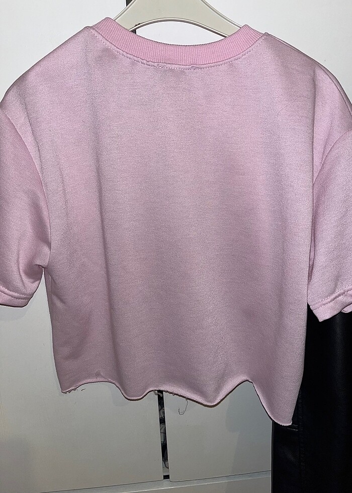 Oysho l beden pembe crop - Görsel 3