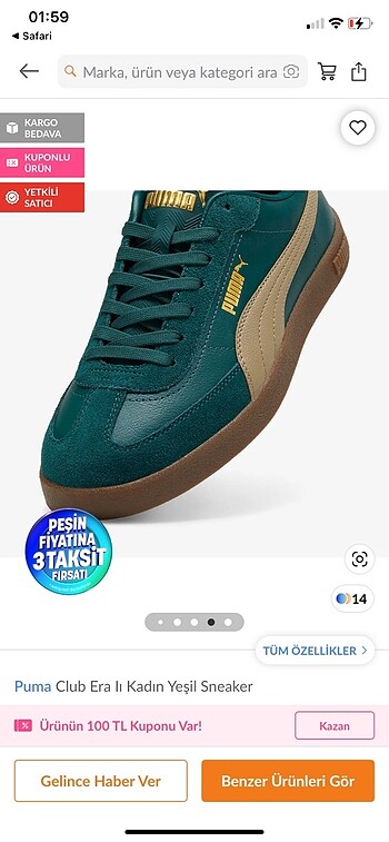 Puma club 2 era yeşil ayağımdaki fotosunu atarım isteyeb olursa