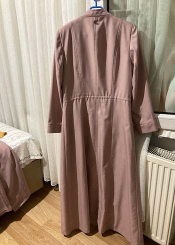 38 Beden Düğmeli Uzun bebek pembe şık Kadın pardesü