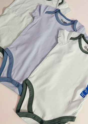 Mavi Bebek Erkek Kısa Kollu Body 3'lü - Görsel 2