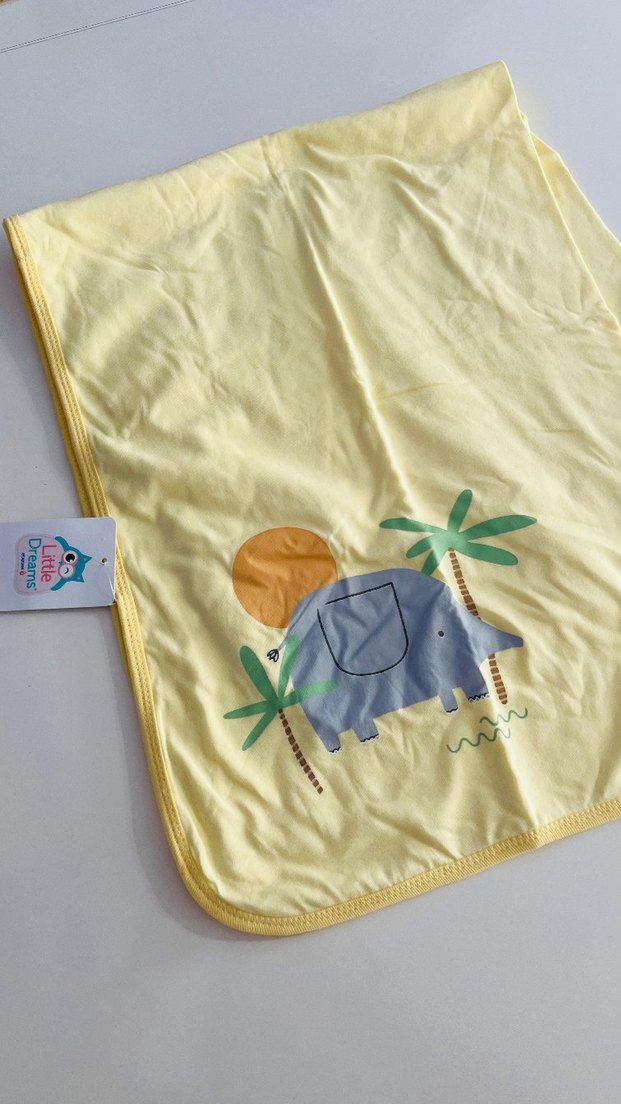 Sarı Fil Desenli Çocuk Battaniyesi - Görsel 2