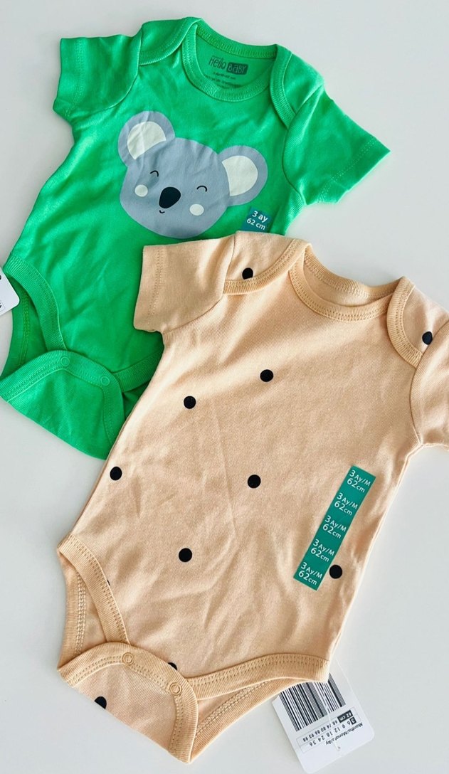 Düğmeli Kısa Kollu Bebek Body Seti - Görsel 2