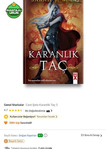 Karanlık Taç 2 - sarah j.maas 2.kitabi