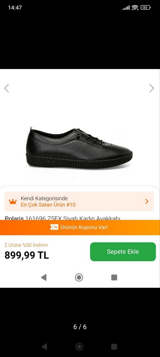 kadın Siyah Günlük Klasik Ayakkabı - Görsel 5