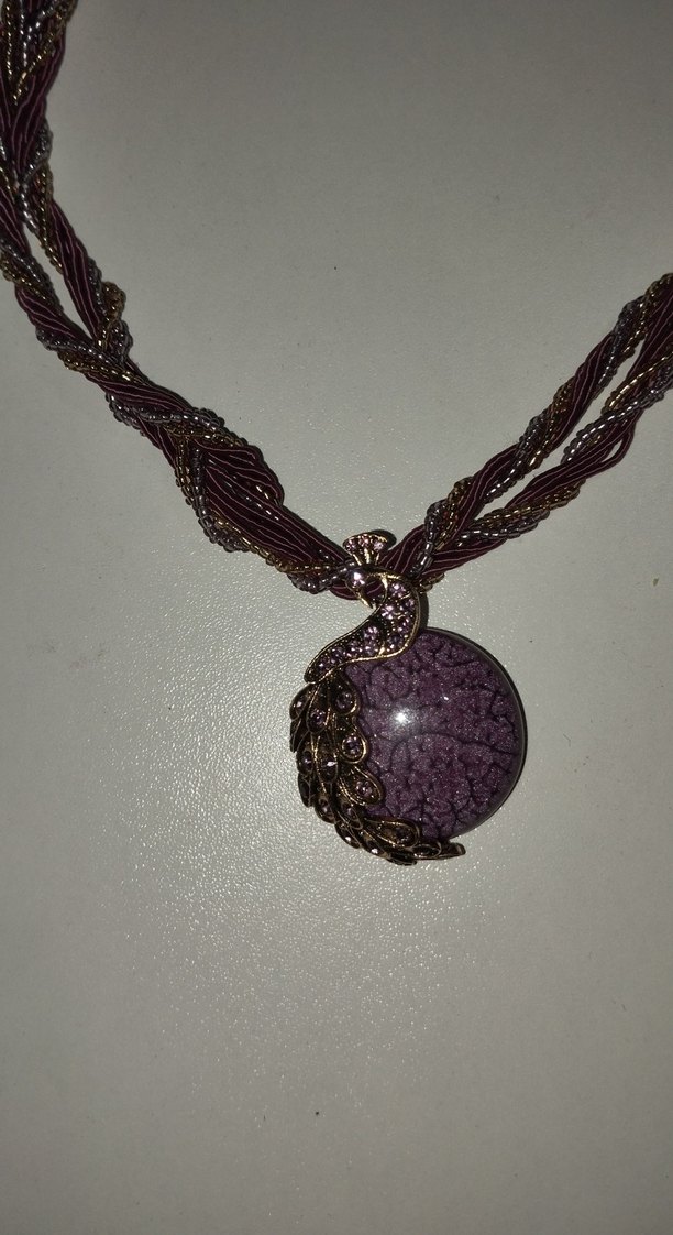 Ametis taşlı otantik el yapımı kolye - Görsel 2