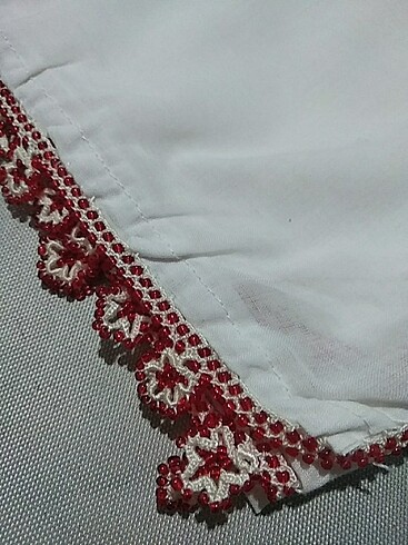 Kırmızı cam boncuklu yemeni  - Görsel 2