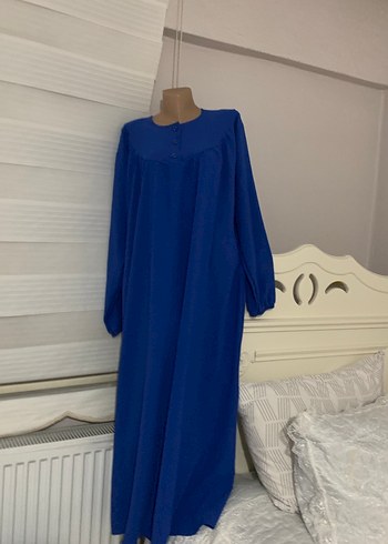 Uzun Kollu Mavi Salaş Kadın Elbise - Görsel 2