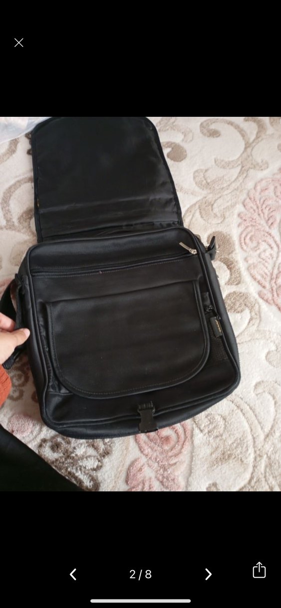 Siyah Baskılı Erkek Omuz Çantası - Görsel 2