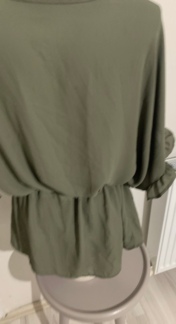 Kemerli Kısa Kadın Keten Gömlek - Görsel 2