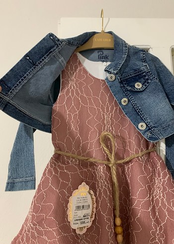 Dantel Detaylı Pembe Kız Çocuk Elbise - Görsel 4